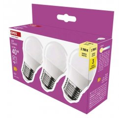 EMOS ZQ6E21.3 LED ZIAROVKA CLASSIC MINI GLOBE / E27 / 4,2 W (40 W) / 470 LM / TEPLA BIELA