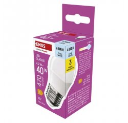 EMOS ZQ6E24 LED ZIAROVKA CLASSIC MINI GLOBE / E27 / 4,2 W (40 W) / 470 LM / STUDENA BIELA
