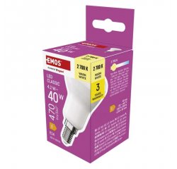 EMOS ZQ7E21 LED ZIAROVKA CLASSIC R50 / E14 / 4,2 W (40 W) / 470 LM / TEPLA BIELA
