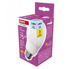 EMOS ZQ5E54 LED ZIAROVKA CLASSIC A60 / E27 / 9,5 W (75 W) / 1055 LM / STUDENA BIELA