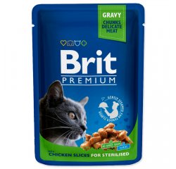 BRIT PREMIUM CAT KAPSICKA CHICKEN SLICES FOR STERILISED 100G (293-100275)