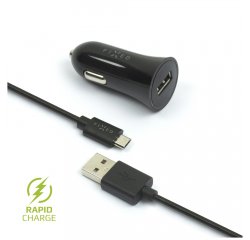 FIXED FIXCC-UM-BK AUTONABIJACKA S ODNIMATELNYM MICRO USB KABLOM, 2,4A, CIERNA