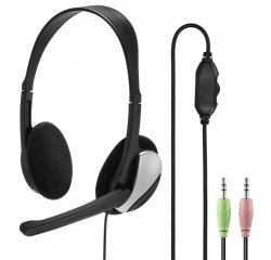 HAMA 139900 PC OFFICE STEREO HEADSET HS-P100, CIERNY