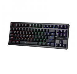MARVO KG901, KLAVESNICA HERNA, MODRE SPINACE TYP DROTOVA (USB), CIERNA, CZ/SK, MECHANICKA, PODSVIETE