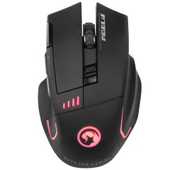 MARVO MYS M720W, 4800DPI, 2.4 GHZ, OPTIKA, 8TL., 1 KOL., BEZDROT., CIERNA, 1KS AA, NANO PRIJ.,PODSV.