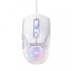 MARVO MYS FIT LITE G1, 12000DPI, OPTIKA, 7TL., DROTOVA USB, BIELA, HERNA, RGB PODSVIETENIE