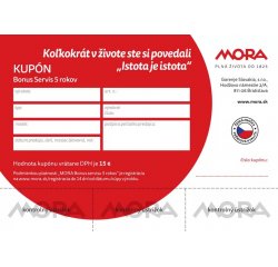MORA KUPON BONUS- BEZPLATNY SERVIS 5 ROKOV
