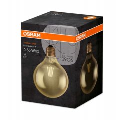 OSRAM VINTAGE 1906 LED CL GLOBE125 FIL GOLD 55 NON-DIM 7W/825 E27