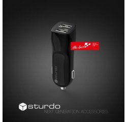 STURDO NAU-0017-STU-2XUSB AUTONABIJACKA 2XUSB, CIERNA, KAPACITA 2A