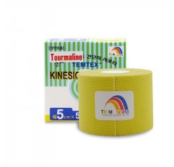 TEMTEX KINESIO TAPE TOURMALINE, ZLTA TEJPOVACIA PASKA 5CM X 5M