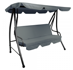 KONDELA Záhradná hojdačka, sivá, KEMI