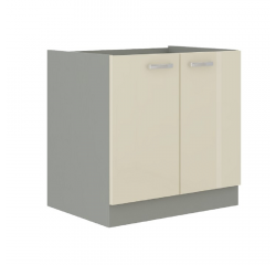 KONDELA Skrinka dolná drezová, krém vysoký lesk, PRADO 80 ZL 2F BB