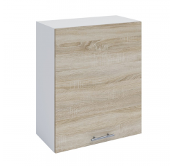 KONDELA Horná skrinka, dub sonoma/biela, ľavá, FABIANA W - 60