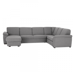 KONDELA Sedacia súprava v tvare U, látka sivá, ľavá, BITER U