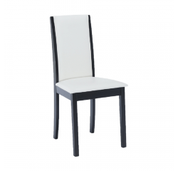 KONDELA Jedálenská stolička, wenge/čierna/ekokoža biela, VENIS NEW