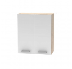 KONDELA Horná skrinka 2DV, dub sonoma/biela, NOVA PLUS NOPL-007-OH