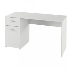 KONDELA PC stôl, biela, BANY