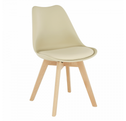 KONDELA Stolička,  cappucino vanilková/buk, BALI 2 NEW