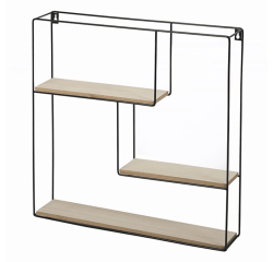 KONDELA Polička, prírodná/čierna, DESIO TYP 1