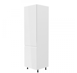 KONDELA Potravinová skrinka, biela/biela extra vysoký lesk, ľavá, AURORA D60R