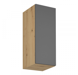 KONDELA Horná skrinka, dub artisan/sivý mat, univerzálna, LANGEN G30