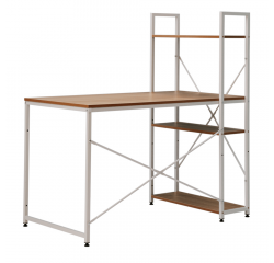 KONDELA PC stôl/viacúčelový praktický stôl, dub/biela, VEINA