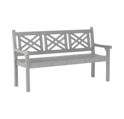 KONDELA Drevená záhradná lavička, sivá, 150 cm, FABLA