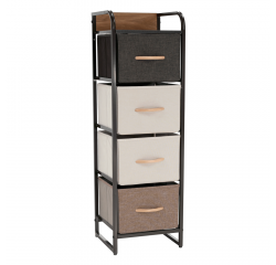 KONDELA Komoda s látkovými šuplíkmi, béžová/hnedá, HAZEL TYP 1