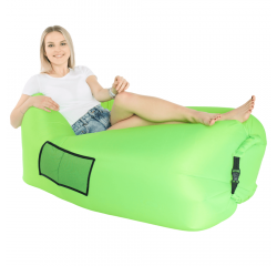 KONDELA Nafukovací sedací vak/lazy bag, zelená, LEBAG