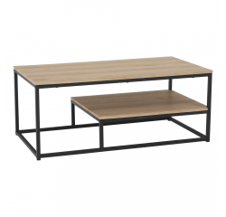 KONDELA Konferenčný stolík, dub svetlý/čierna, LARON