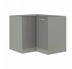 KONDELA Skrinka dolná, sivá extra vysoký lesk/sivá, PRADO 90/90 DN BB