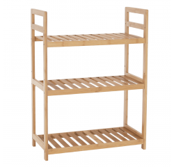 KONDELA 3-policový regál, prírodný bambus, FIORE TYP 1