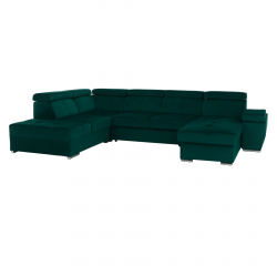 KONDELA Sedacia súprava, smaragdová, pravá, LAMORA U