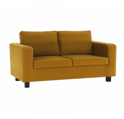 KONDELA Celočalúnená pohovka, 3-sed, horčicová látka, LUANA