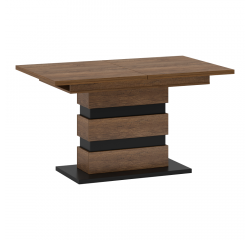 KONDELA Rozkladací jedálenský stôl, dub bolzano/čierna, 140-180x86 cm, DELIS S