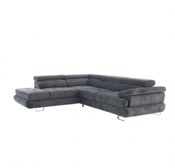 KONDELA Sedacia súprava, sivá, látka, ľavá, BUTON P