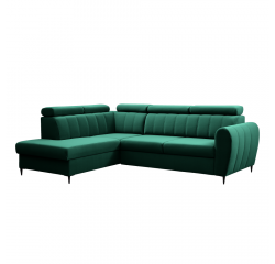 KONDELA Rozkladacia sedacia súprava, smaragdová, ľavá, KORIO L