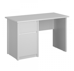 KONDELA PC stôl 1D1S/120, biela, ERODIN