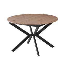 KONDELA Jedálenský rozkladací stôl, dub artisan/čierna, 100x100-140x75 cm, ABERO TYP 1