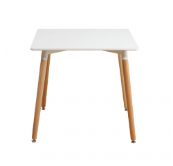 KONDELA Jedálenský stôl, biela/buk, 70x70 cm, DIDIER 4 NEW