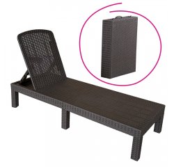 KONDELA Záhradné polohovacie ležadlo, hnedá, ZAMA