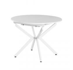 KONDELA Jedálenský rozkladací stôl, biela, 100x100-140x75 cm, ABERO TYP 1