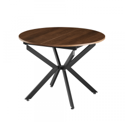 KONDELA Jedálenský rozkladací stôl, dub tmavý/čierna, 100x100-140x75 cm, ABERO TYP 1