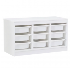 KONDELA Organizér s úložnými boxami, biela, TRIMAL