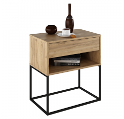 KONDELA Nočný/príručný stolík, dub artisan/čierna, ARTI TYP 2