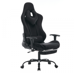 KONDELA Kancelárske/herné kreslo, čierna Velvet látka, SALOP