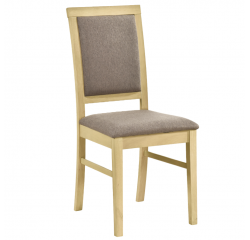 KONDELA Jedálenská stolička, prírodná/tmavohnedá látka, SILVEN