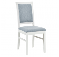 KONDELA Jedálenská stolička, biela/sivá látka, SILVEN