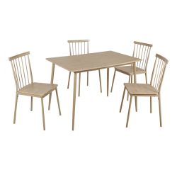 KONDELA Jedálenský set 1+4, buk prírodný, SENDO