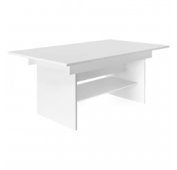 KONDELA Jedálenský/konferenčný rozkladací stôl, biela, 120/160x70 cm, LAVKO NEW